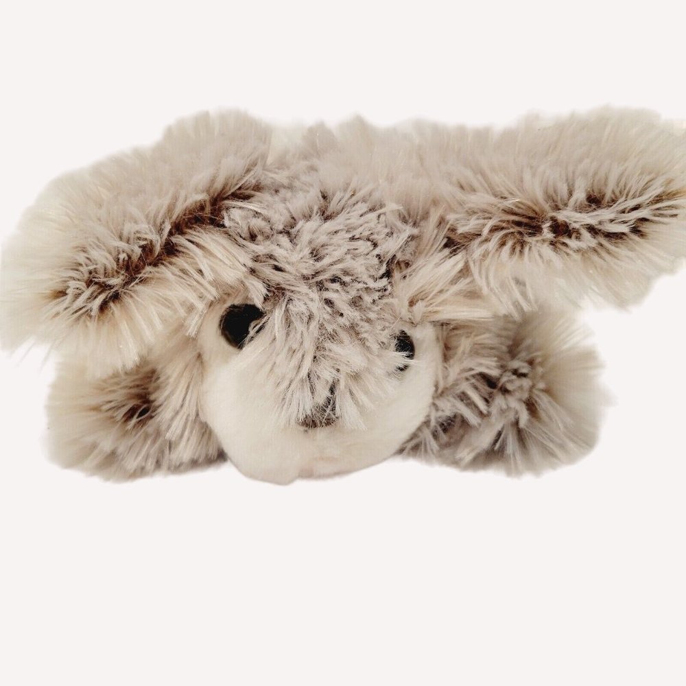 Dan Dee Collectors Choice Gray White Fluffy Bunny Rabbit Plush Laying Down Bow